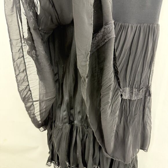 Anonima Black Layered Boho Lace Trim Skirt Size 36 Romantic Gothic Style - Picture 16 of 16